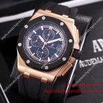 Replica Audemars Piguet Royal Oak Chronograph Rose Gold Black Rubber Band